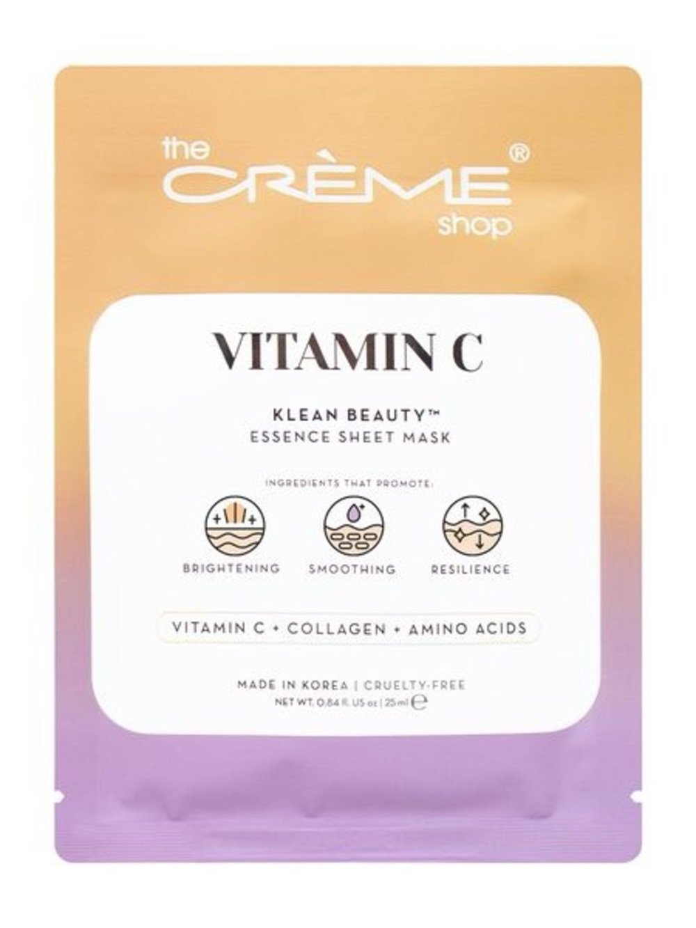 The Crème Shop Vitamin C Essence Sheet Mask - Peach & Lavender Set of 5